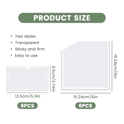 12 Pack Adhesive Pockets for Planners, Clear Corner Storage - Image 3