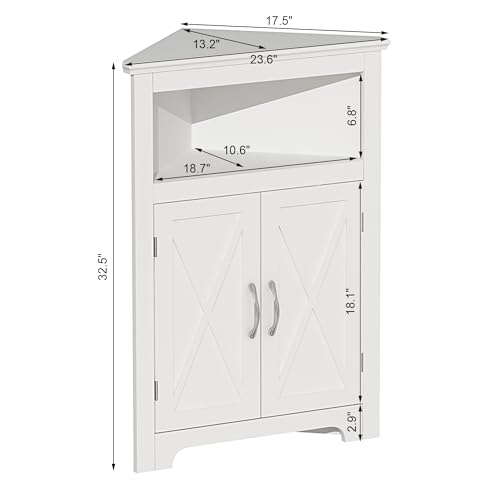 ChooChoo Corner Storage Cabinet with Barn Door Design - Image 3