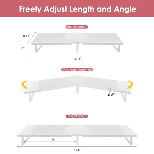 Across-Star Dual-Monitor Stand for Desk - Large Adjustable Length - Image 4