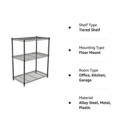 Amazon Basics 3-Shelf Adjustable Heavy Duty Steel Wire Rack - Image 7