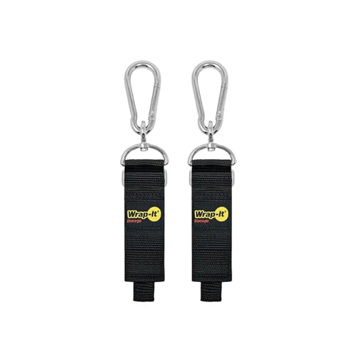 Hook 'n Hang Wrap-It Storage Straps - 12" (2-Pack) Black - Image 2