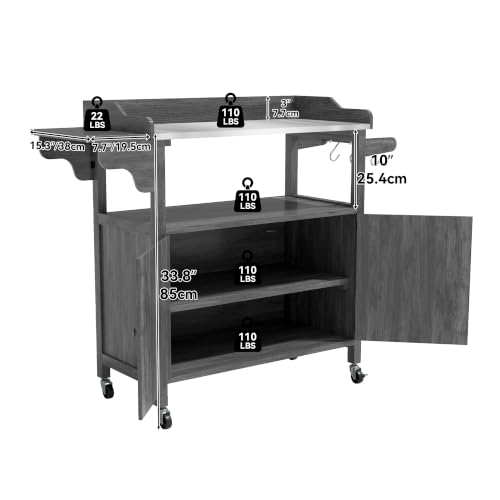 YITAHOME Rolling Potting Bench Outdoor Storage Cabinet - Image 4
