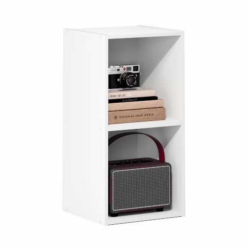 Furinno LUDER Book Shelf, 2-Cube Bookshelf, Bookcase, White - Image 2