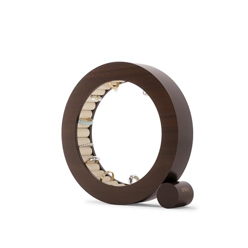 Umbra Ferris Jewelry Organizer, Wood Tray Holds 33 Rings, Walnut - Image 2