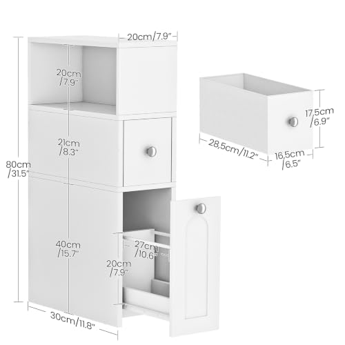 CHOEZON Slim Bathroom Storage Cabinet, with Slide Out Drawers - Image 4