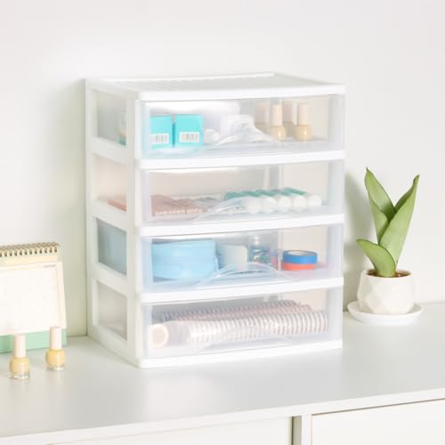 BYCY Plastic Stackable Storage 4 Drawers, White Bath | All Products - Image 5