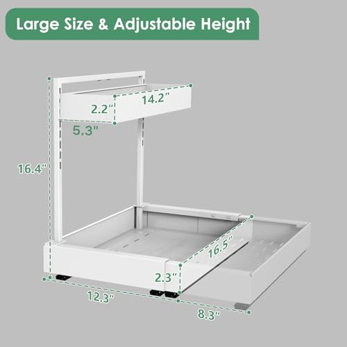 REALINN L-Shaped Under Sink Organizer with 6-Level Height - Image 6