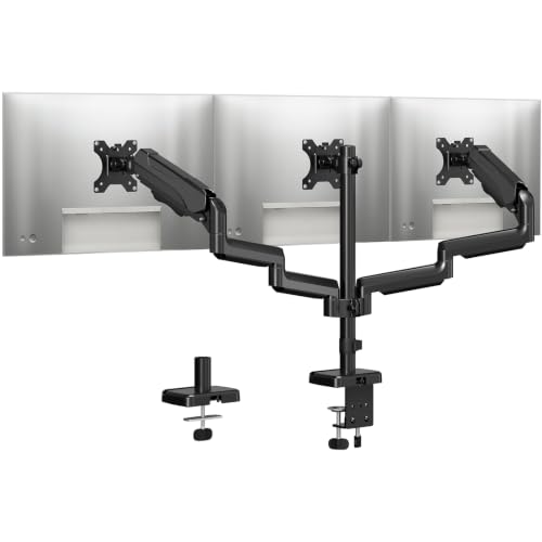 MOUNTUP Triple Monitor Stand Mount - 3 Monitors Desk Mount - Image 2