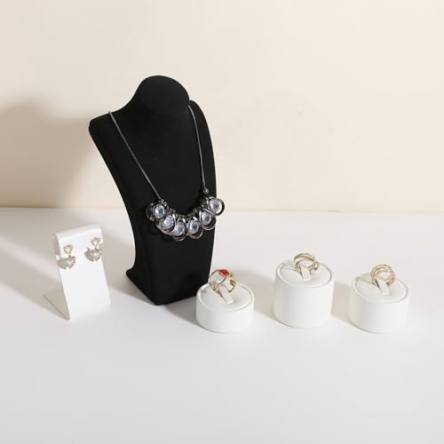 3pcs White Ring Display Stand for Selling, PU Leathe | All Products - Image 6