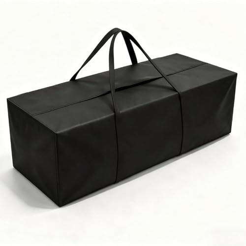 Black Patio Cushion Bag,600D Heavy Duty and Waterproof - Image 2