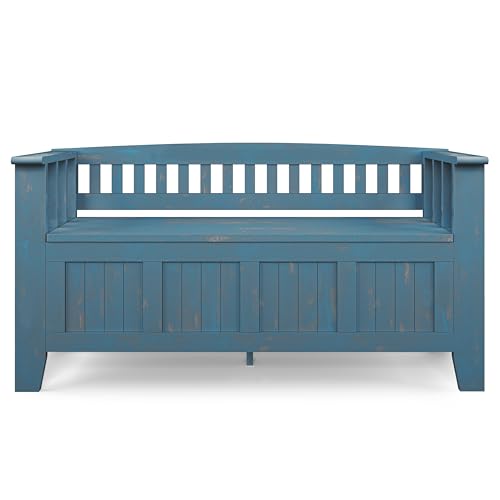 SIMPLIHOME Acadian 48" Wide Solid Wood Storage Bench - Image 6