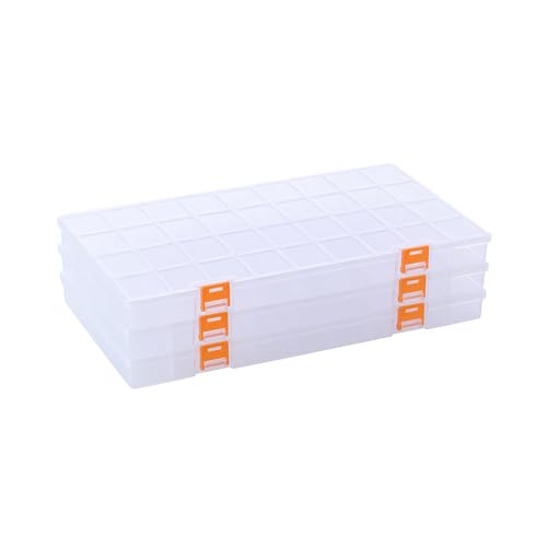 3 Pack 36 Grids Clear Plastic Storage Box with Dividers - Image 2