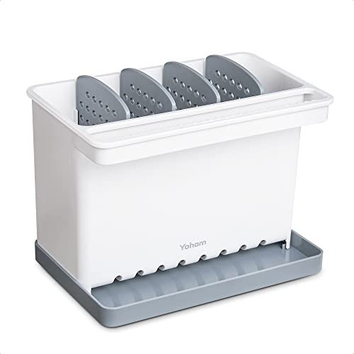 YOHOM Sink Brush Holder for Kitchen Sink Sponge Caddy Countertop - Image 2