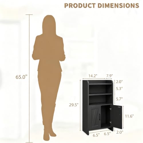 Small Bathroom Storage Cabinet, Farmhouse Freestanding - Image 3
