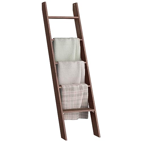VASAGLE 5-Tier Blanket Ladder, Modern Basic Ladder Shelf - Image 2