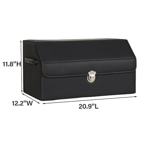 Car Trunk Organizer Leather Storage Box with Lid for Trunk - Image 3
