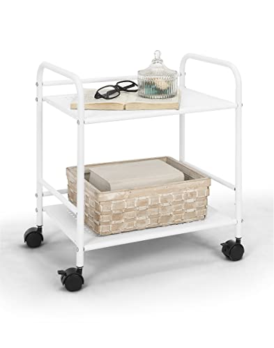 SunnyPoint 2-Tier Metal Rolling Utility Cart – Mobile Storage - Image 2