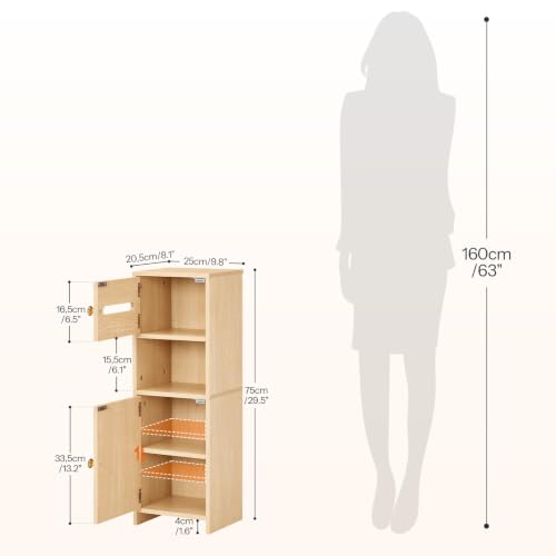 HOOBRO Small Bathroom Storage Cabinet, Wooden Slim - Image 3
