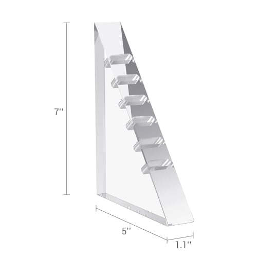 MyGift Premium Clear Acrylic 6-Slot Ring Holder Display - Image 6