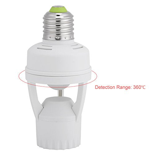 PIR Motion Sensor Light Socket, E27 Screw Light Bulb Holder LED - Image 5