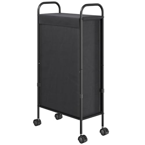 ELYKEN Slim Laundry Hamper with Lid & Wheels, 50L Rolling Laundry - Image 2