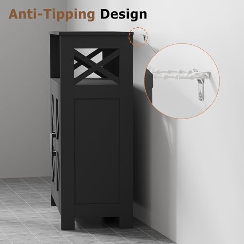 Homhedy Farmhouse Bathroom Storage Cabinet with Doors - Image 7