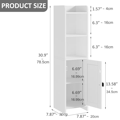 Lomojo Small Bathroom Storage Cabinet Corner, 7.87"Dx7.87"W - Image 4