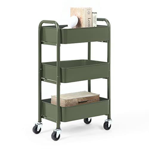 SunnyPoint 3-Tier Delicate Compact Rolling Metal Storage - Image 2