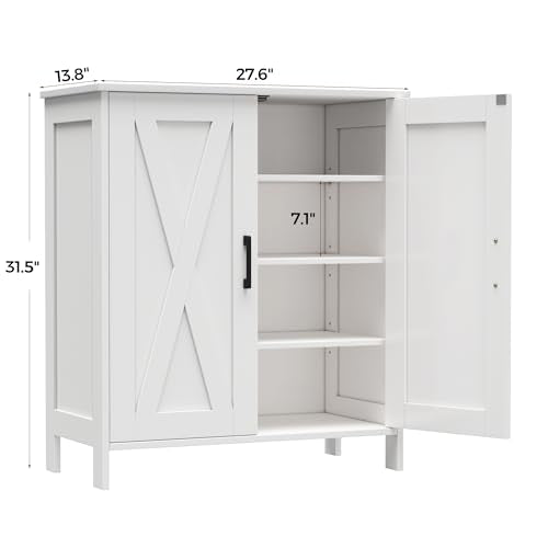 Homleke Farmhouse Shoe Cabinet with 2 Barn Doors & W | Home Organizati - Image 3