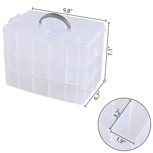 3-Tier Stackable Storage Container Box with Dividers-30 - Image 4