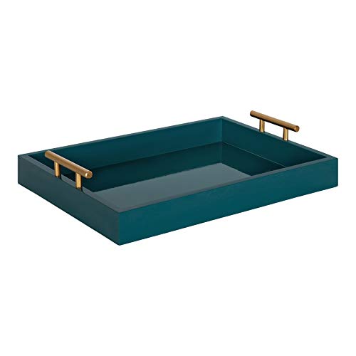 Kate and Laurel Lipton Mid Century Modern Decorative Wood Tray - Image 2