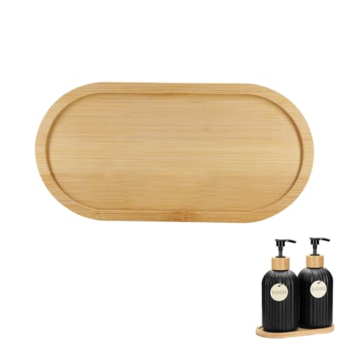 1Pc Bamboo soap Dispenser Tray, Bathroom Countertop Tray Kitchen - Image 2