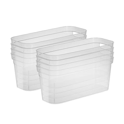 Sterilite Narrow Shelf Bin, Clear Plastic Open Top Storage Basket - Image 2