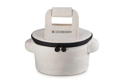 Le Creuset Small Round Tote Bag, Ecru - Image 5