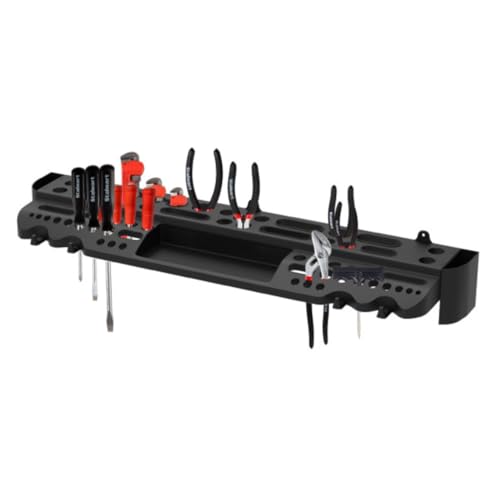 Stalwart Wall Mount Hand Tool Organizer with 61 Holes and 4 Hooks - Image 2