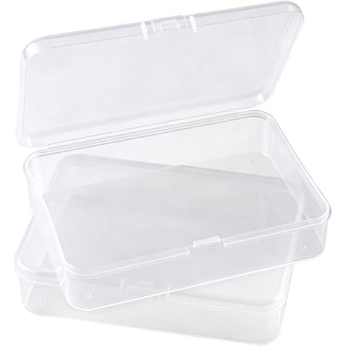 PAGOW 2pcs Clear Plastic Case for Crafts, Small Plastic Boxes - Image 2