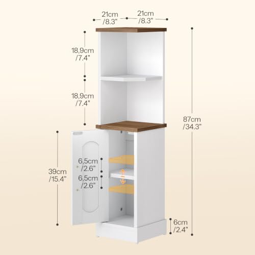 HOOBRO Corner Cabinet, Small Bathroom Corner Cabinet with Door - Image 4
