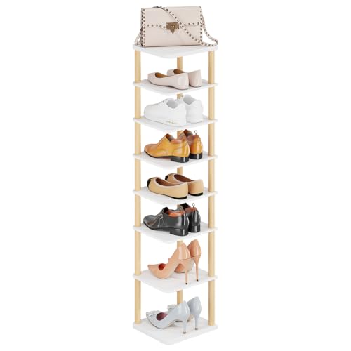 8 Tiers Vertical Shoe Rack, Tall Narrow Shoe Tower - Image 4