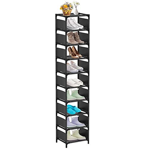 10-Tier Vertical Shoe Rack, Tall Narrow Shoe Shelf Space Saving - Image 2