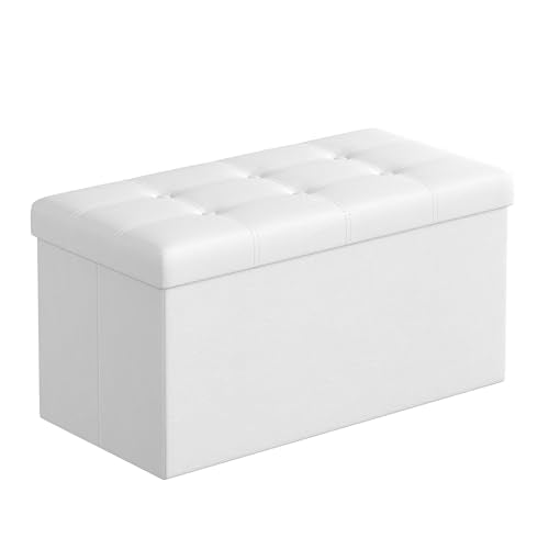 SONGMICS Storage Ottoman Bench, 30 Inches Folding Foot Rest Stool - Image 2