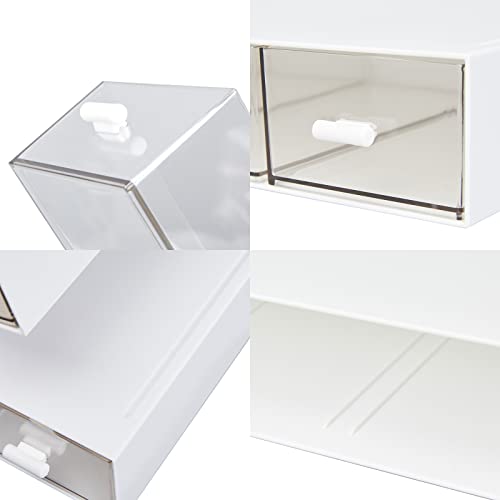 Desk Organizer with 4 Drawers, Clear Plastic Desk Storage Box - Image 6