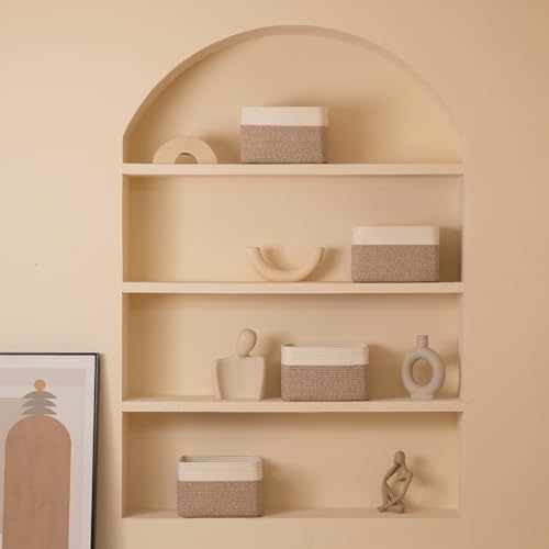 4 Pack Storage Baskets for Organizing, Woven Baskets for Shelves - Image 8