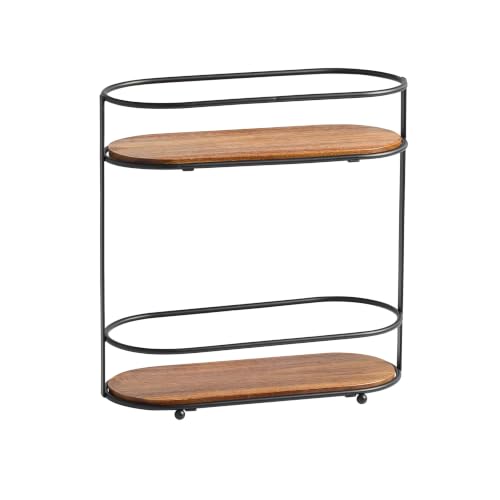 2-Tier Vanity Organizer with Drawer and Side Basket, Countertop - Image 2