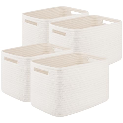 OIASKET 4Packs Natural Cotton Rope Storage Baskets for Organizing - Image 2