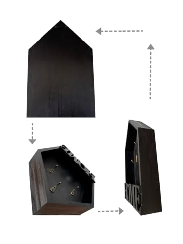 Key Holder Wall Mount, Wooden Key and Mail Organizer with Hooks - Image 8