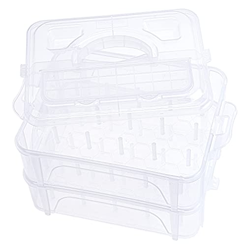 New brothread 2 Layer Stackable Clear Storage Box Organizer - Image 2