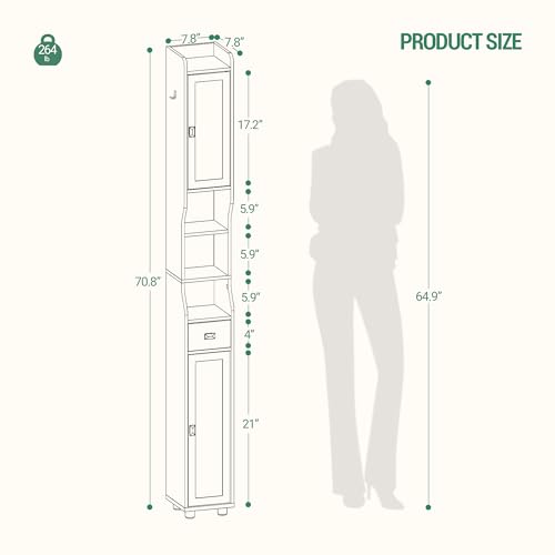 HEXCELEN Bathroom Storage Cabinet,Tall Narrow Bathroom - Image 3