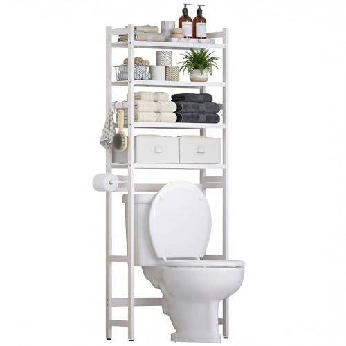 Homde Bathroom Over Toilet Storage Rack: Adjustable 4-Tier - Image 2