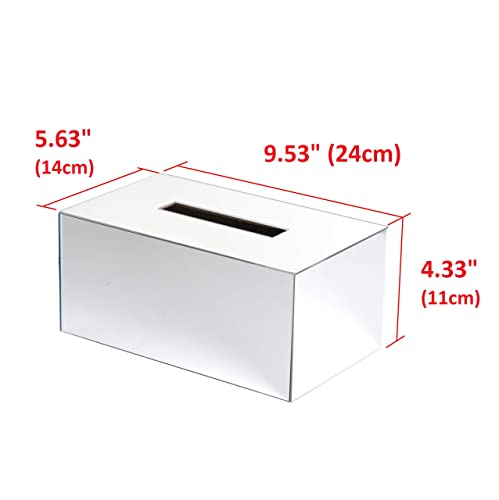 JackCubeDesign Overall Acrylic Mirror Rectangle Tissue Box Holder - Image 4