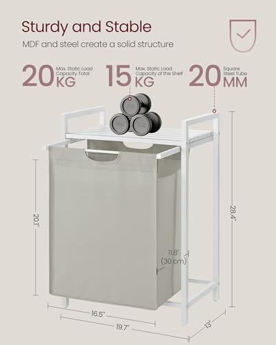 VASAGLE Laundry Hamper with Shelf, 1 Pull-Out Bag - Image 7